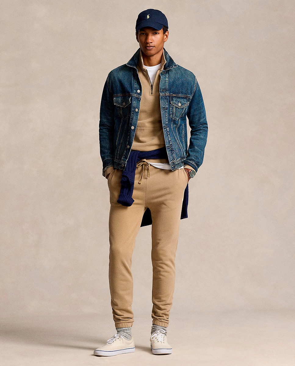 Joggers Regular com Cordão Ajustável e em Algodão Camel-1