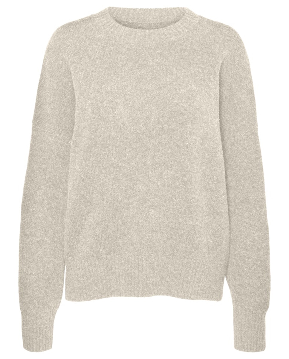 Camisola de Malha de Lã Regular Branco-gelo-5