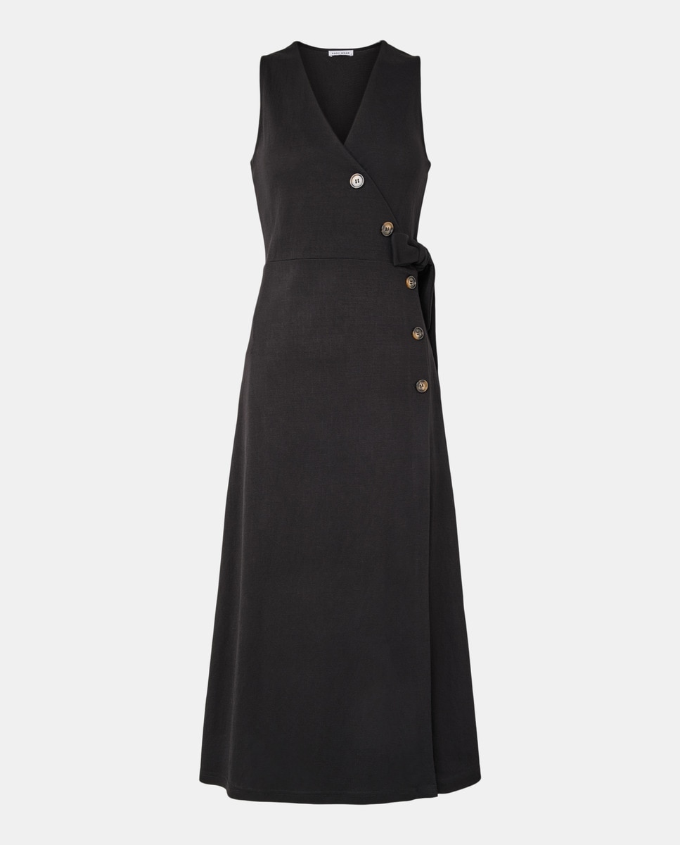 Vestido sem Mangas e com Laço Preto-4
