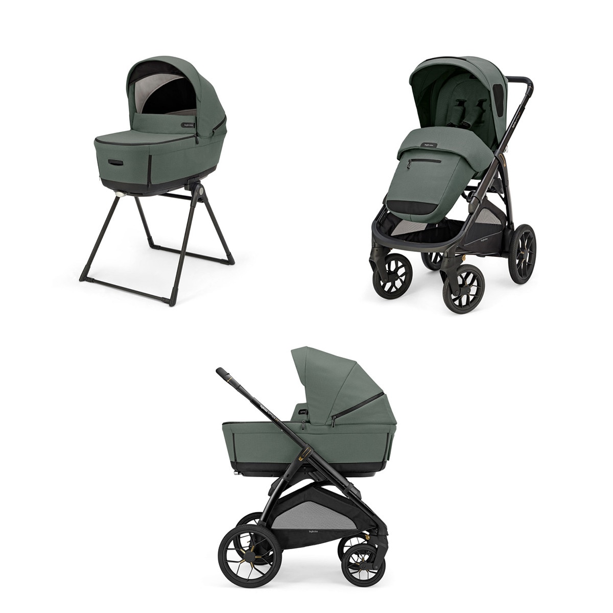 Carro de bebé Inglesina System Duo Áptica XT Verde oscuro-1