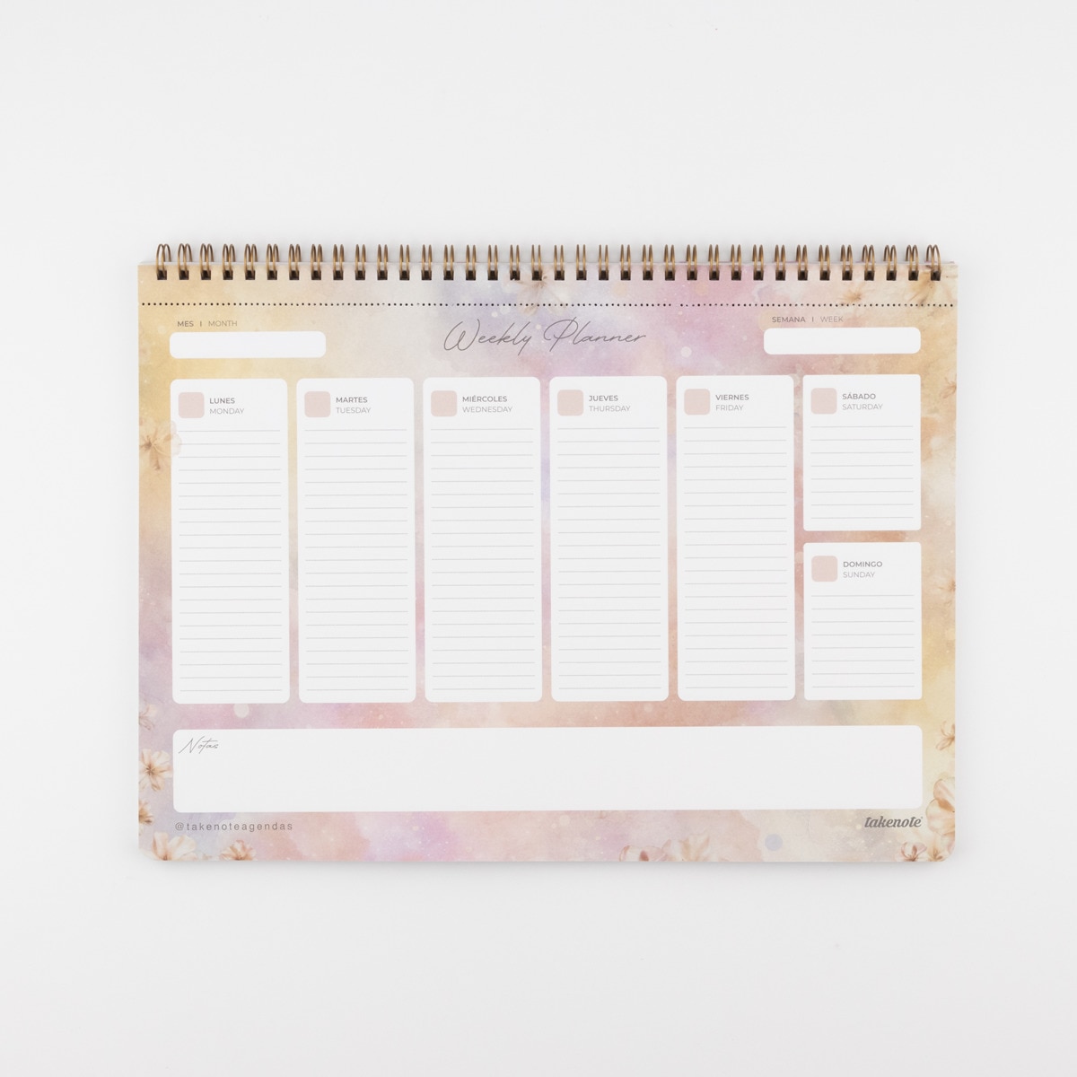 Planificador perpetuo 31,5x23 espiral semana vista Takenote Valentina morado Morado-2