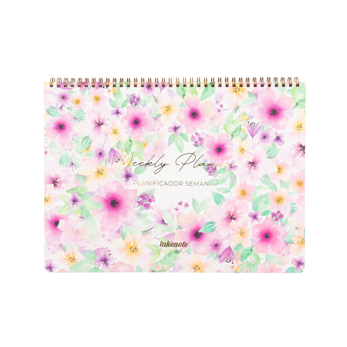 Planificador perpetuo 31,5x23 espiral semana vista Takenote Valentina morado Morado-1