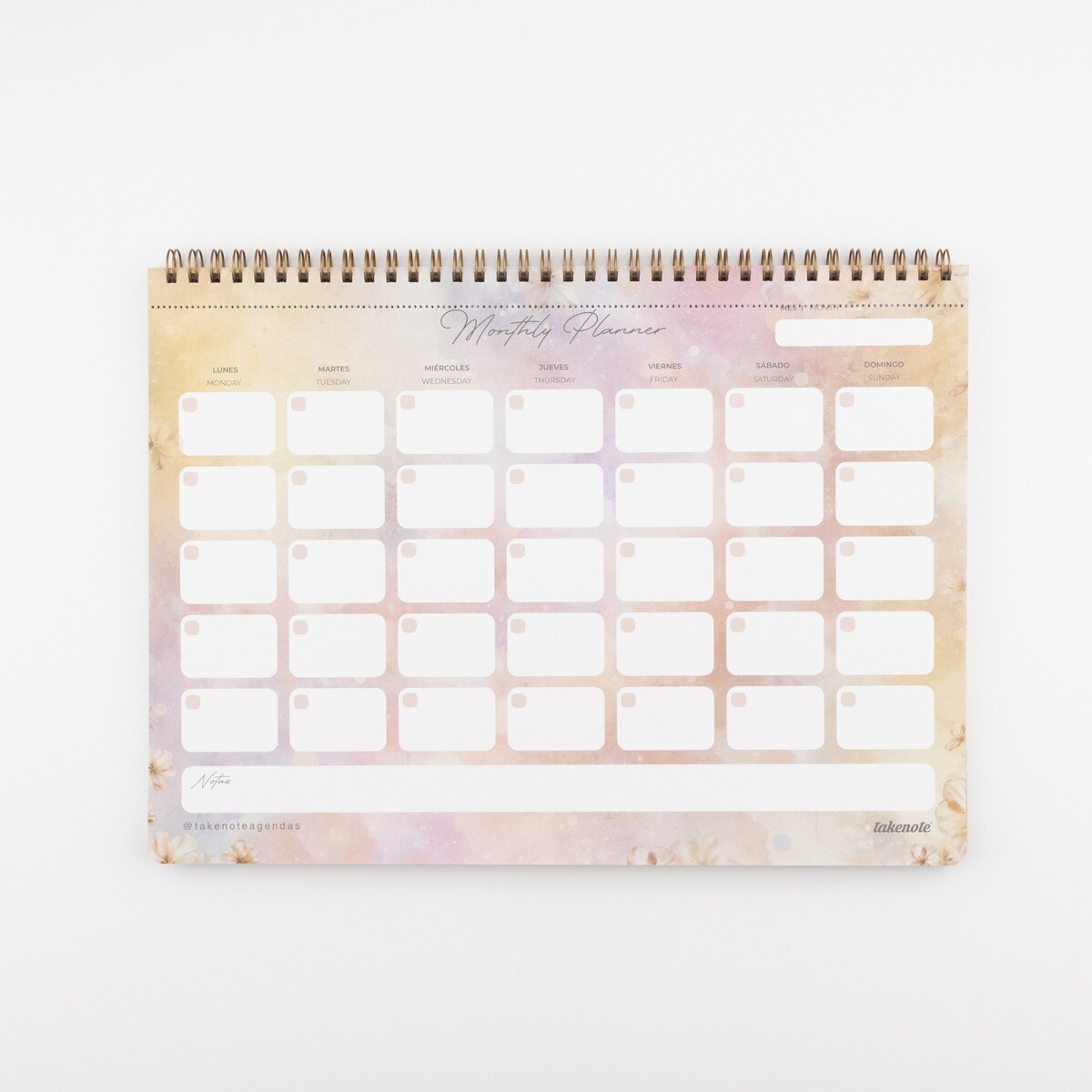 Planificador perpetuo 31,5x23 espiral mes vista Takenote Amapola morado Morado-2