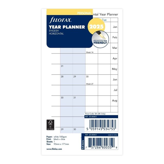 Imagem 0 de Filofax Personal Year Planner 2025 Horizontal