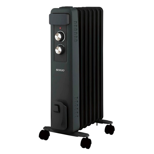 Imagem 0 de Radiador a Óleo Sogo CAL-SS-18455 de 7 Elementos, de 1500 W e com 3 Níveis de Calor - Preto