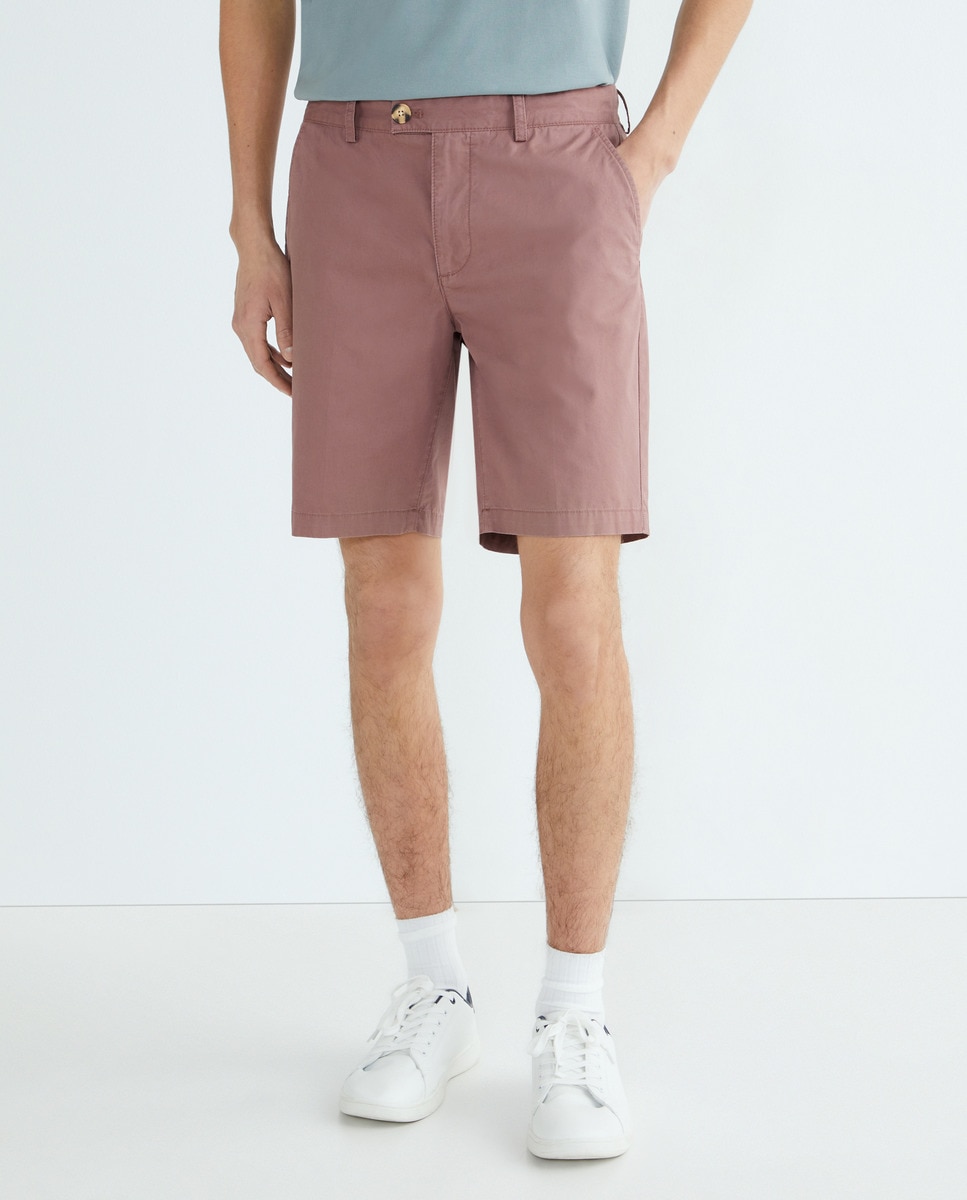 Bermuda chino básico hombre Rosa-2