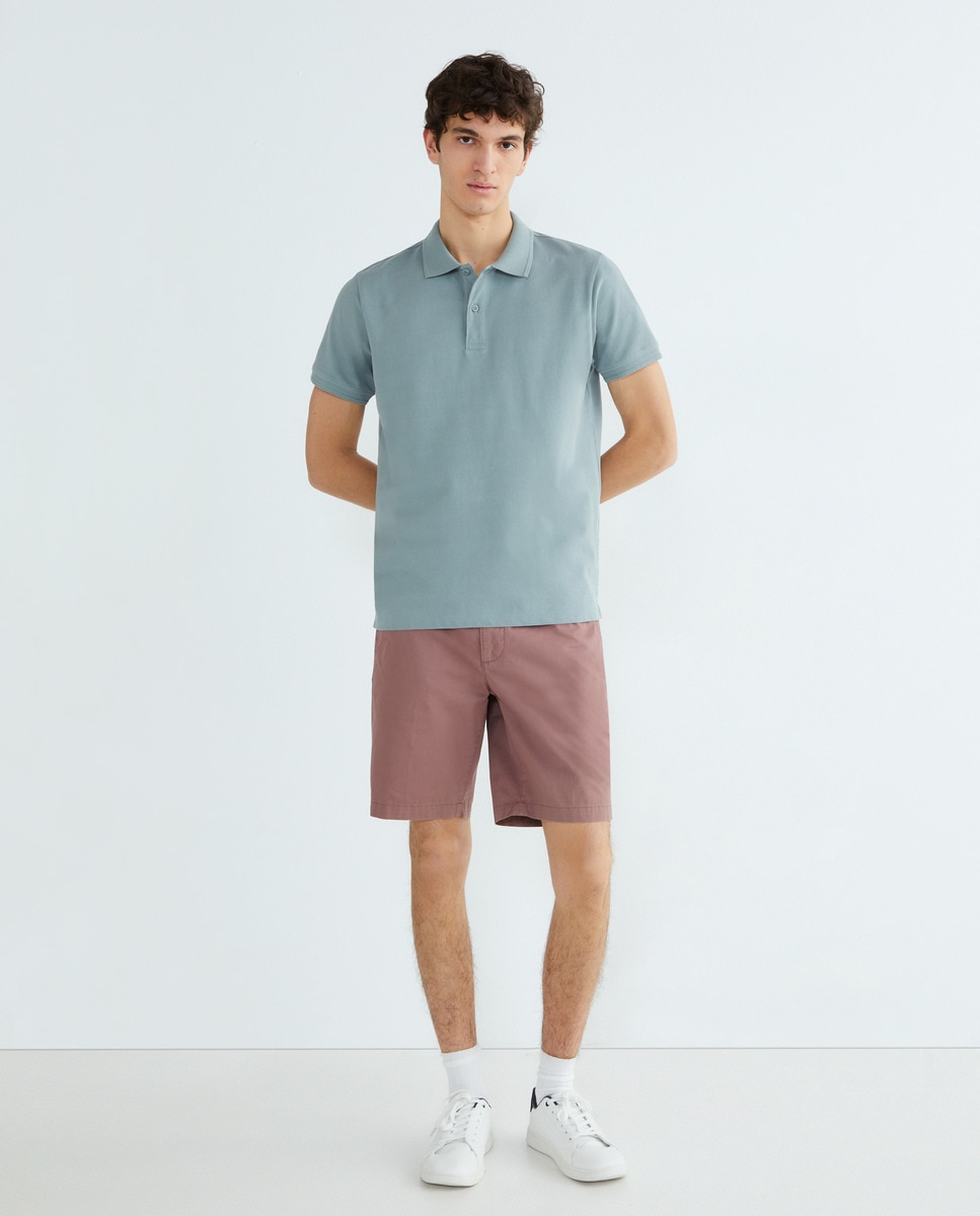 Bermuda chino básico hombre Rosa-1