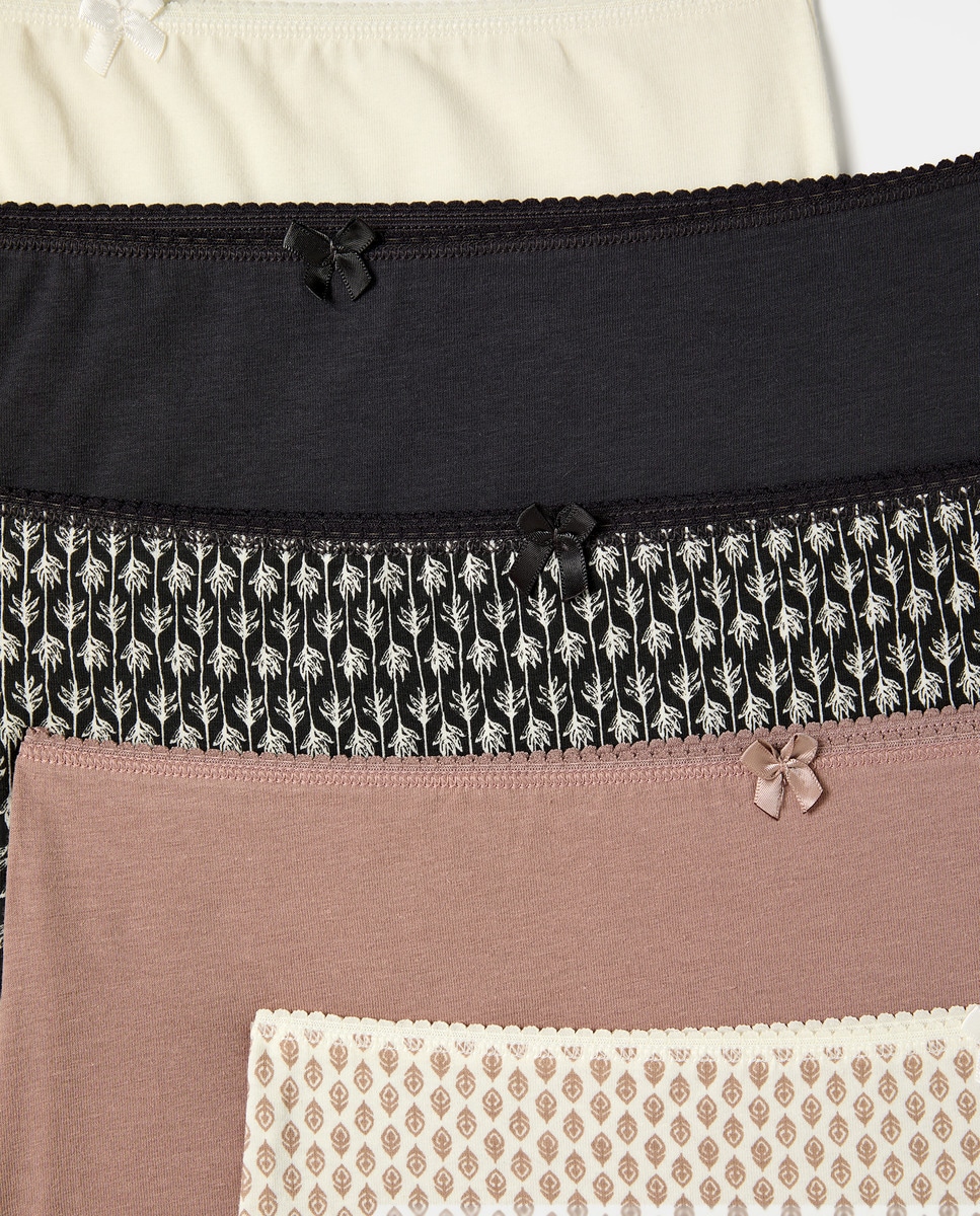 Pack 5 bragas altas estampadas algodón Maquillaje-4