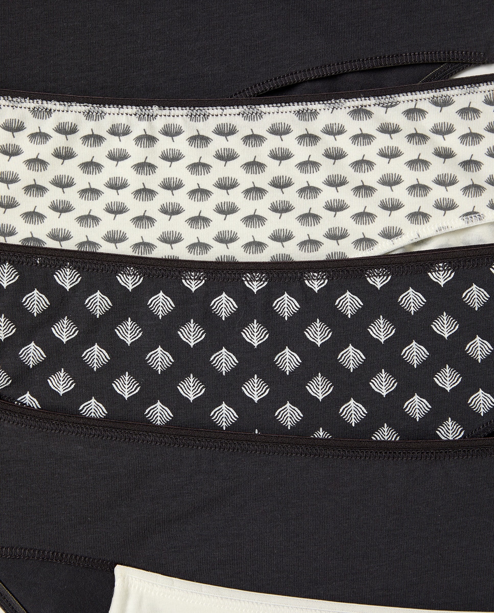 Pack 5 braga bikini algodón estampadas Gris oscuro-4