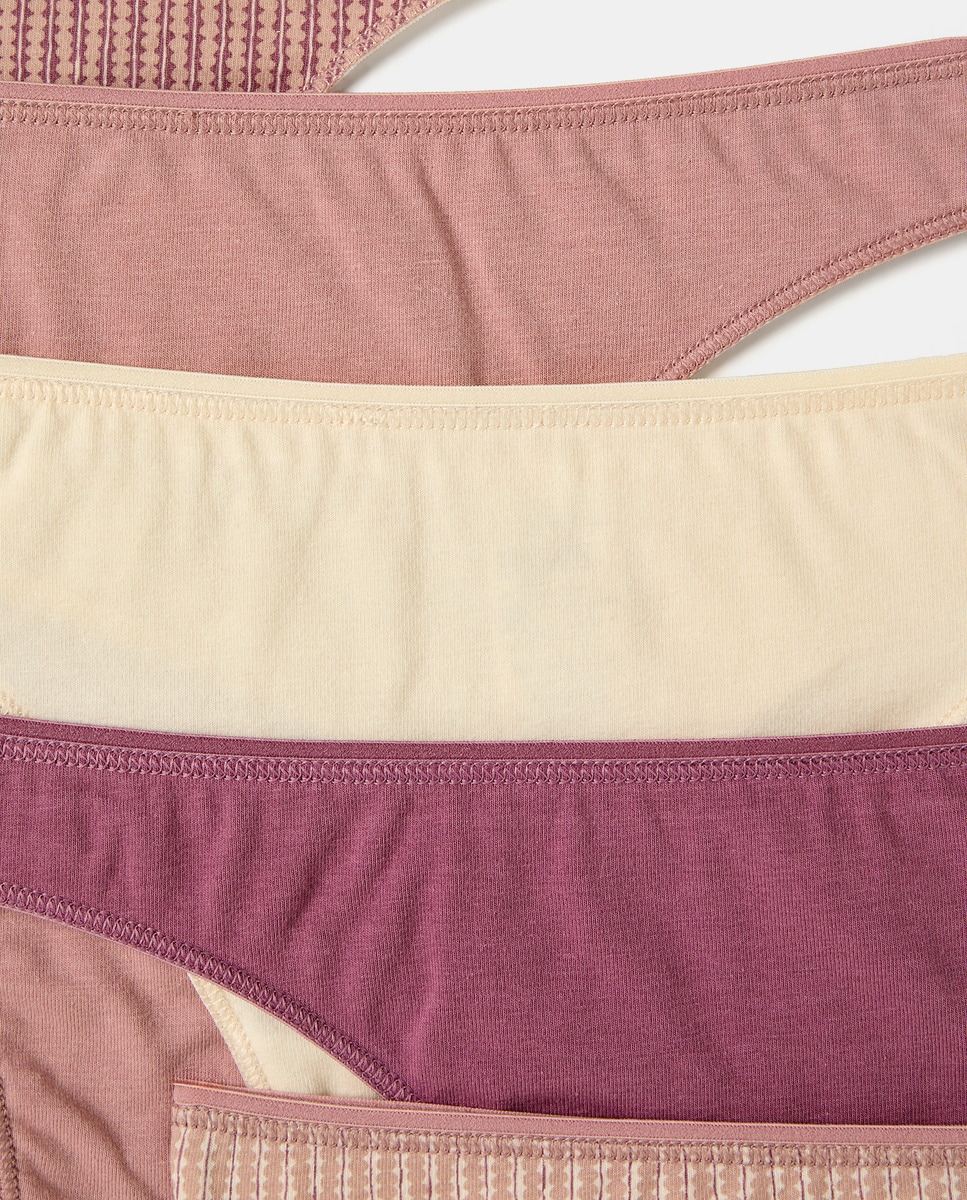 Pack 5 tangas algodón estampados Granate-4