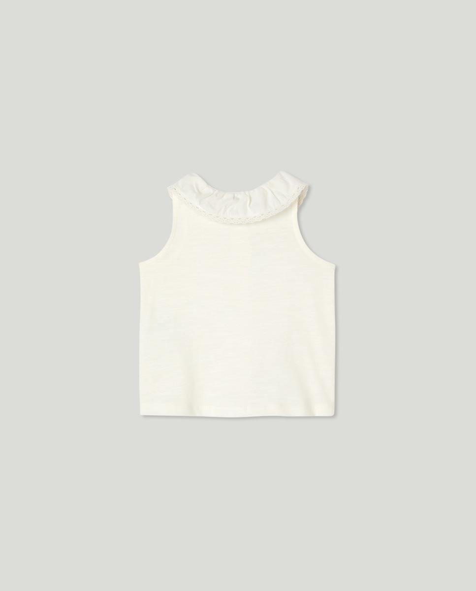 Camiseta bebé niña abierta cuello Crudo-2