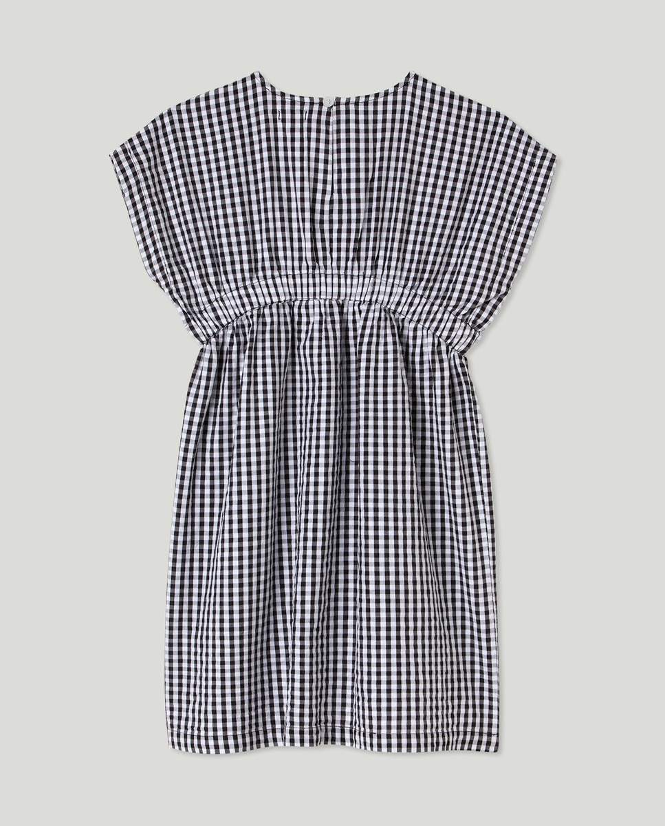 Vestido niña seersucker vichy Negro-2