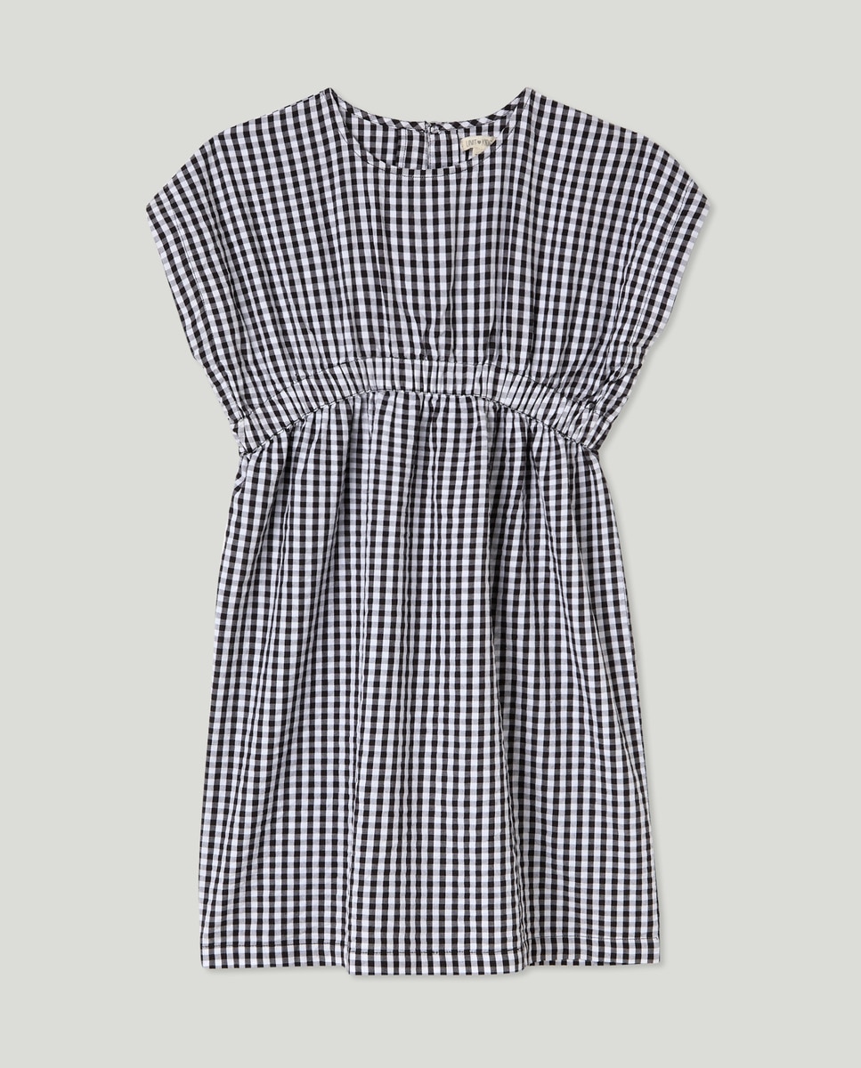 Vestido niña seersucker vichy Negro-1