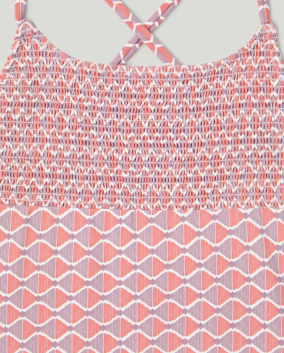Bañador niña con estampado geométrico Coral-3