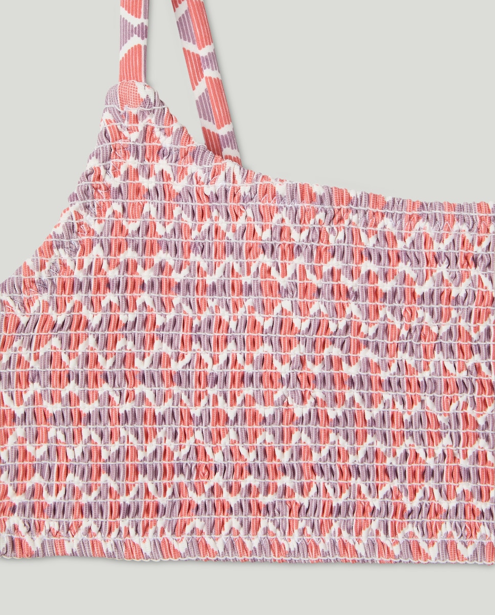 Bikini niña con estampado geométrico Coral-3