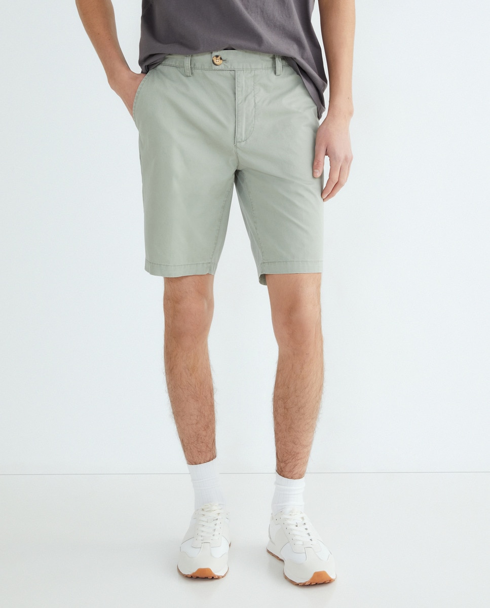 Bermuda chino básico hombre Verde claro-2