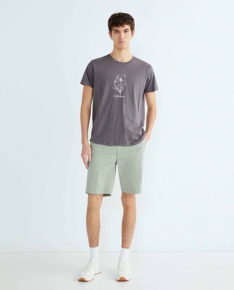 Bermuda chino básico hombre Verde claro-1