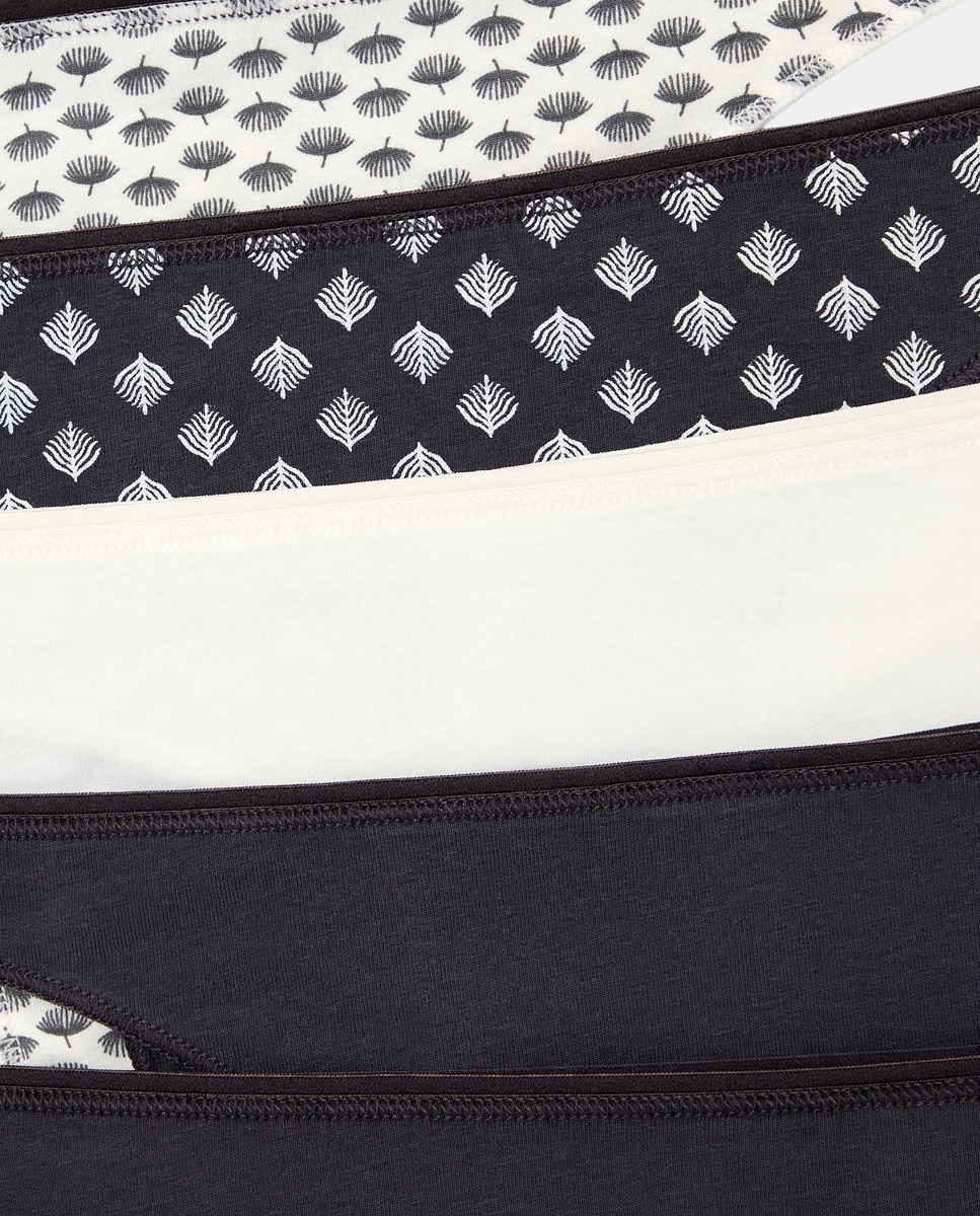 Pack 5 tangas algodón estampados Gris oscuro-4