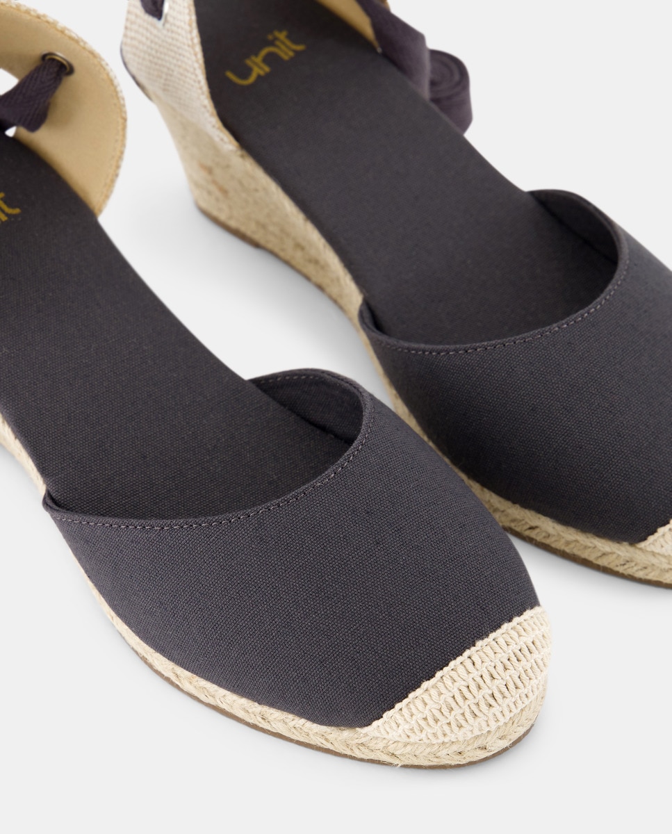 Alapargatas de mujer cintas Gris oscuro-5