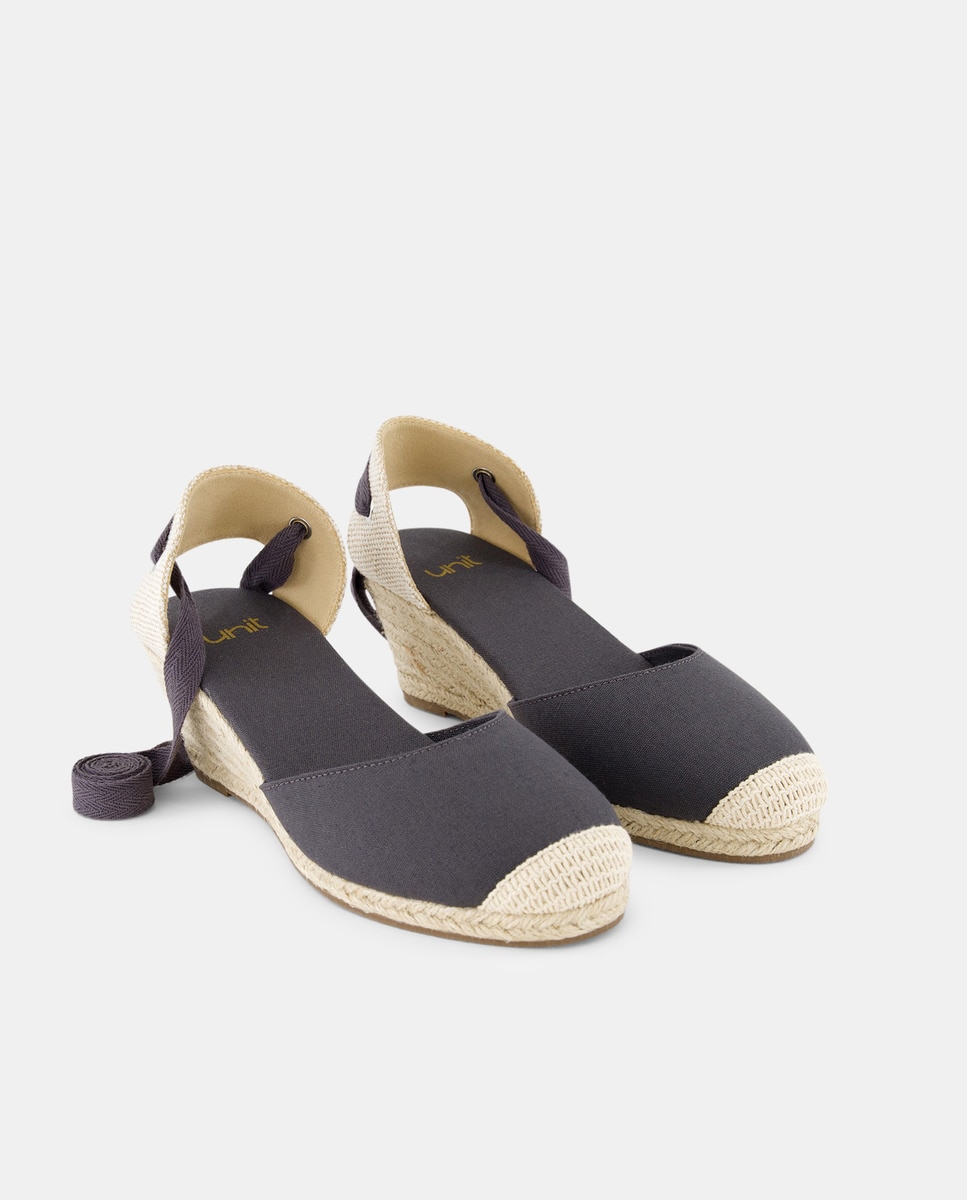 Alapargatas de mujer cintas Gris oscuro-2