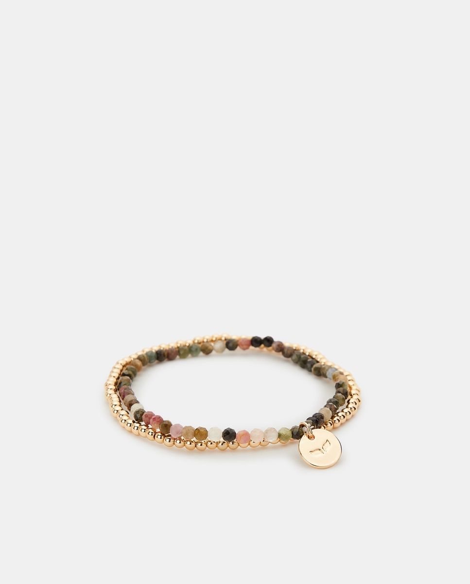 Pulseira com Pedras Naturais 390 Ouro-1