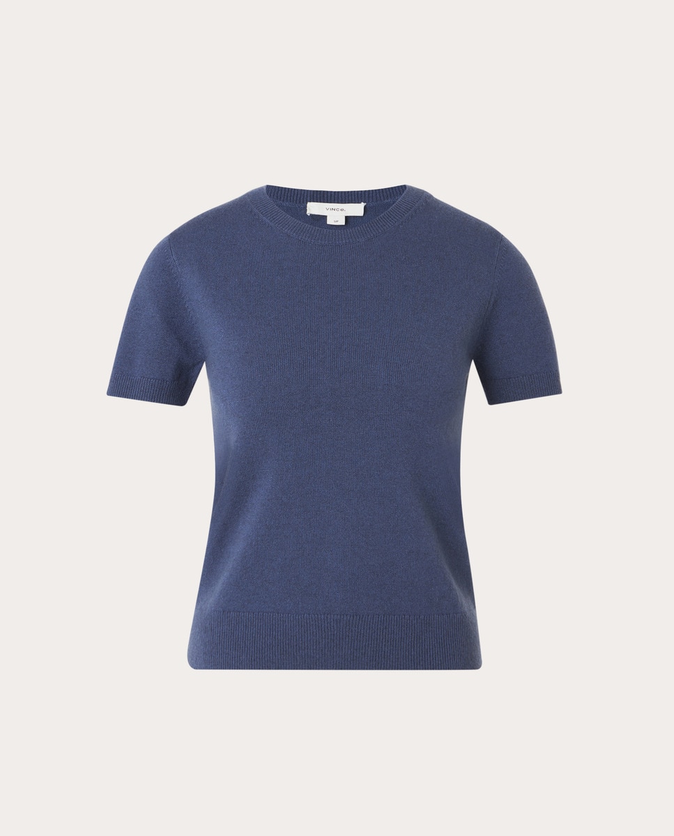 Camisola de Malha de Lã Azul-escuro-1