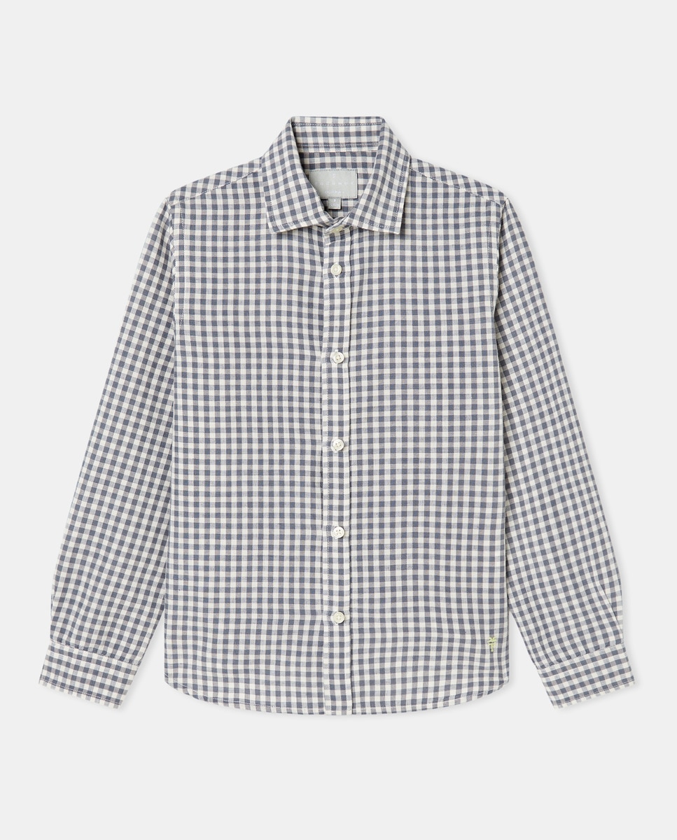 Camisa com Colarinho de Camisa Azul-4