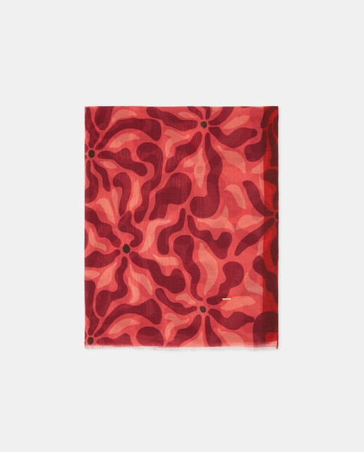 Imagem 0 de Écharpe de Algodão e Seda com Estampado Floral Retro