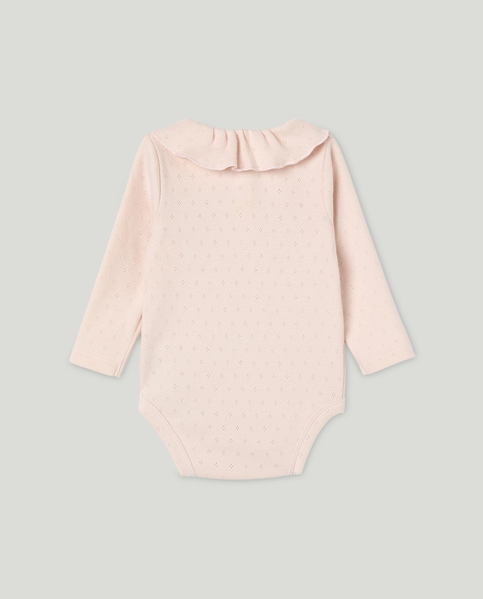 Body de bebé manga larga desagujado con cuello Rosa-2