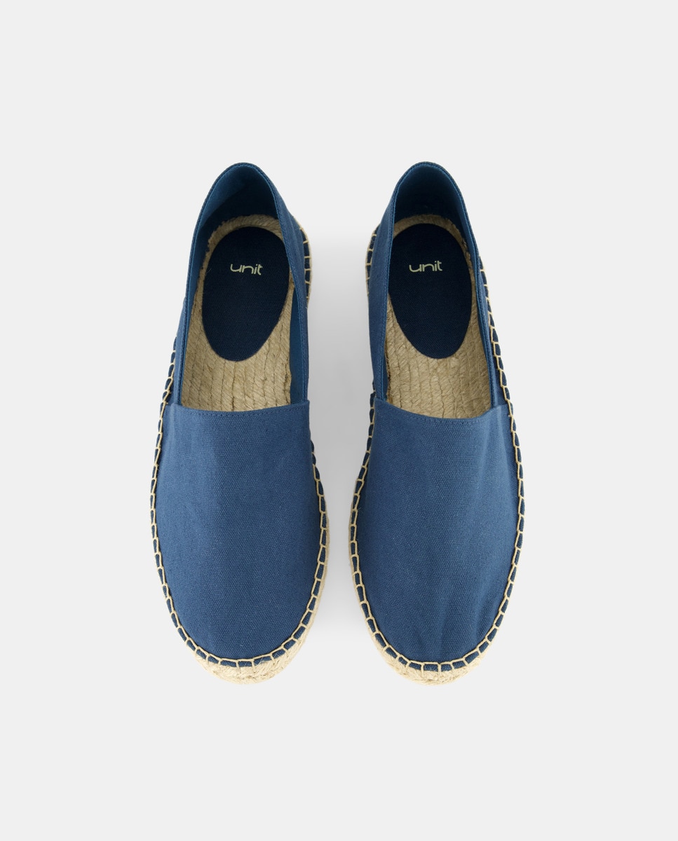 Alpargata de hombre de lona con piso de yute Azul oscuro-4