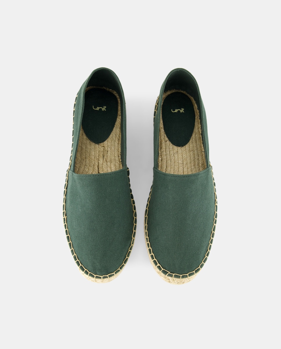 Alpargata de hombre de lona con piso de yute Verde oscuro-4