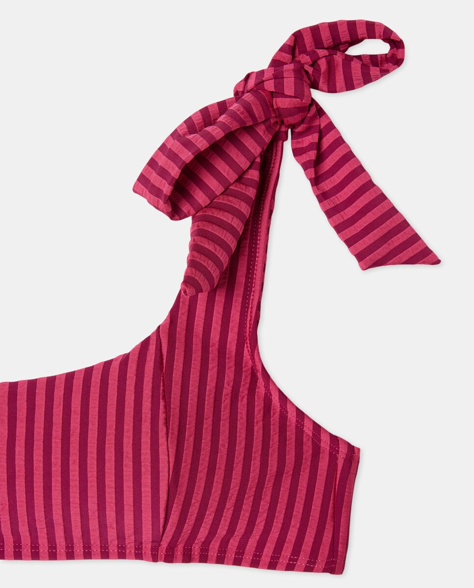 Bikini escote cuadrado lazos Fucsia-5