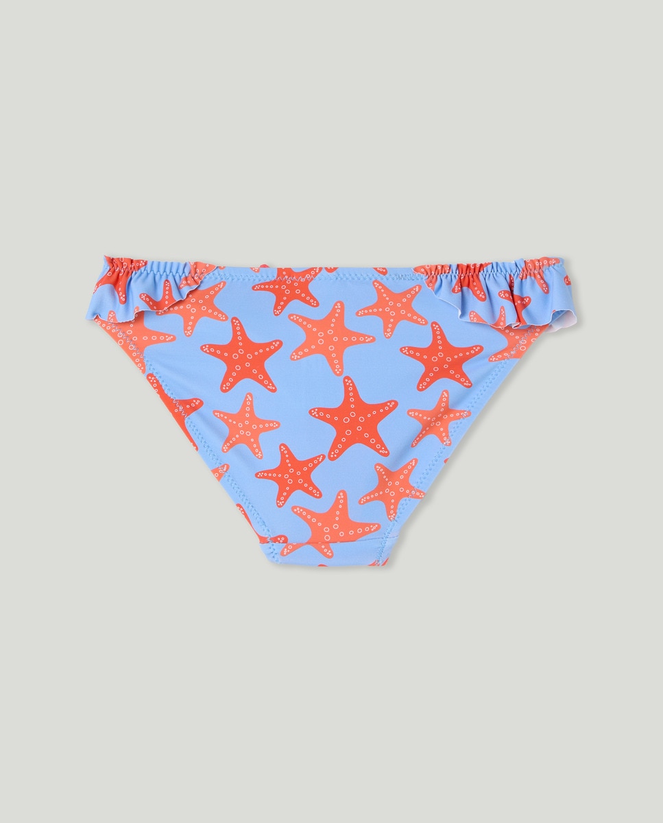 Cueca de Banho com Estampado de Estrelas do Mar Azul-2