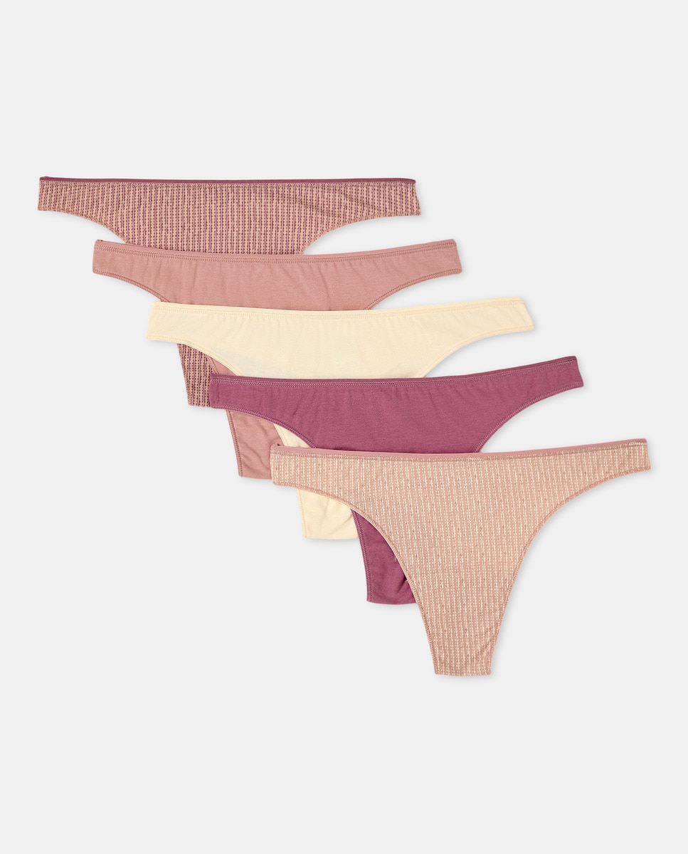 Pack 5 tangas algodón estampados Granate-3