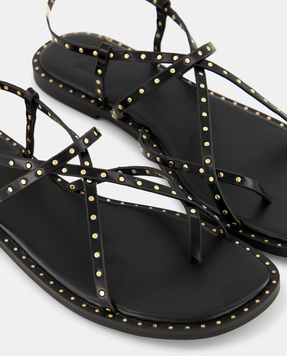 Sandálias com Tachas - Preto Preto-5
