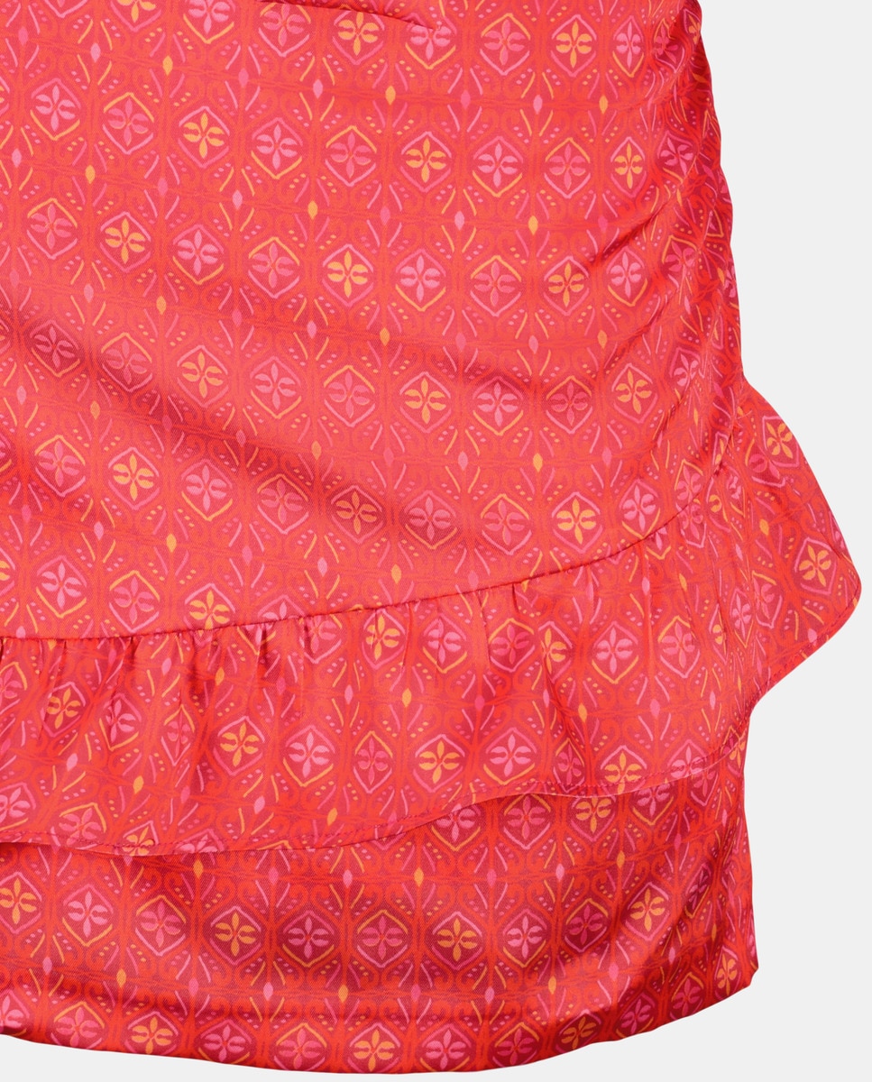 Vestido curto com folho Buganvília-5