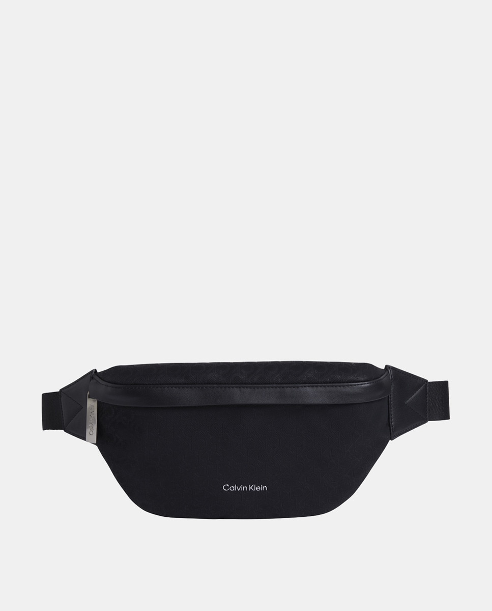 Bolsa de Cintura com Estampado de Monograma Preto-1