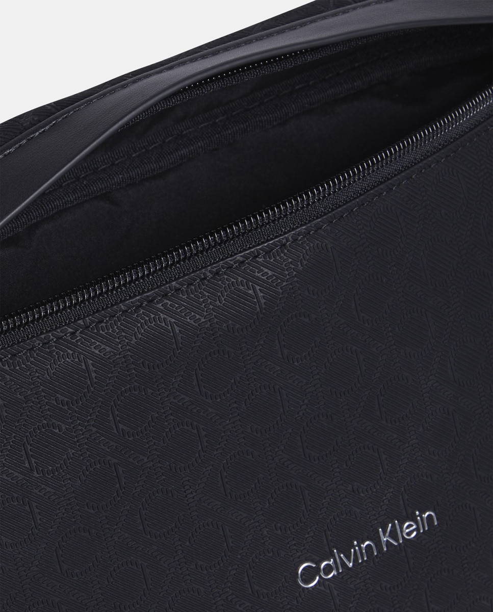 Bolsa de Cintura com Estampado de Monograma Preto-3