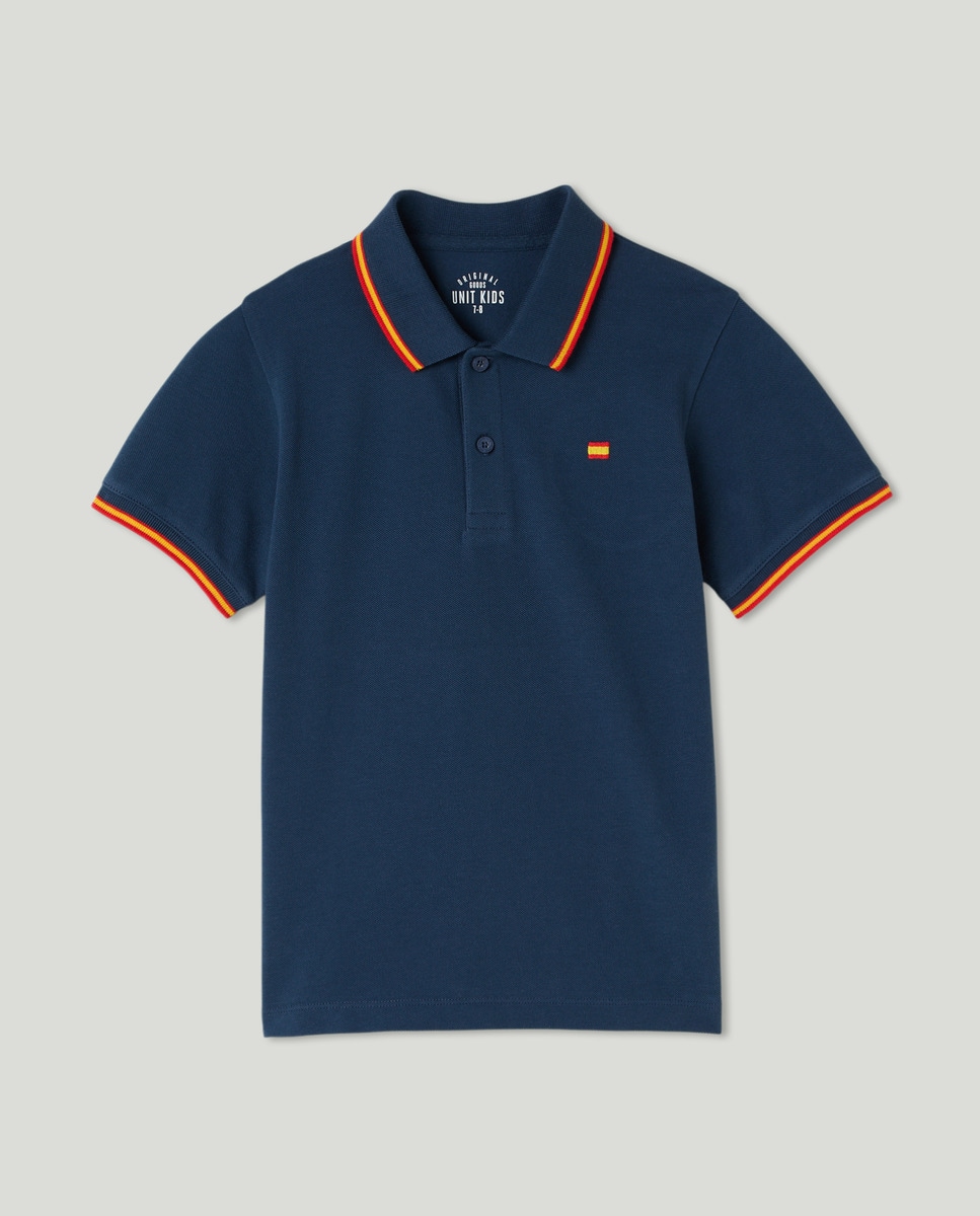 Polo de niño españa manga corta Azul-1