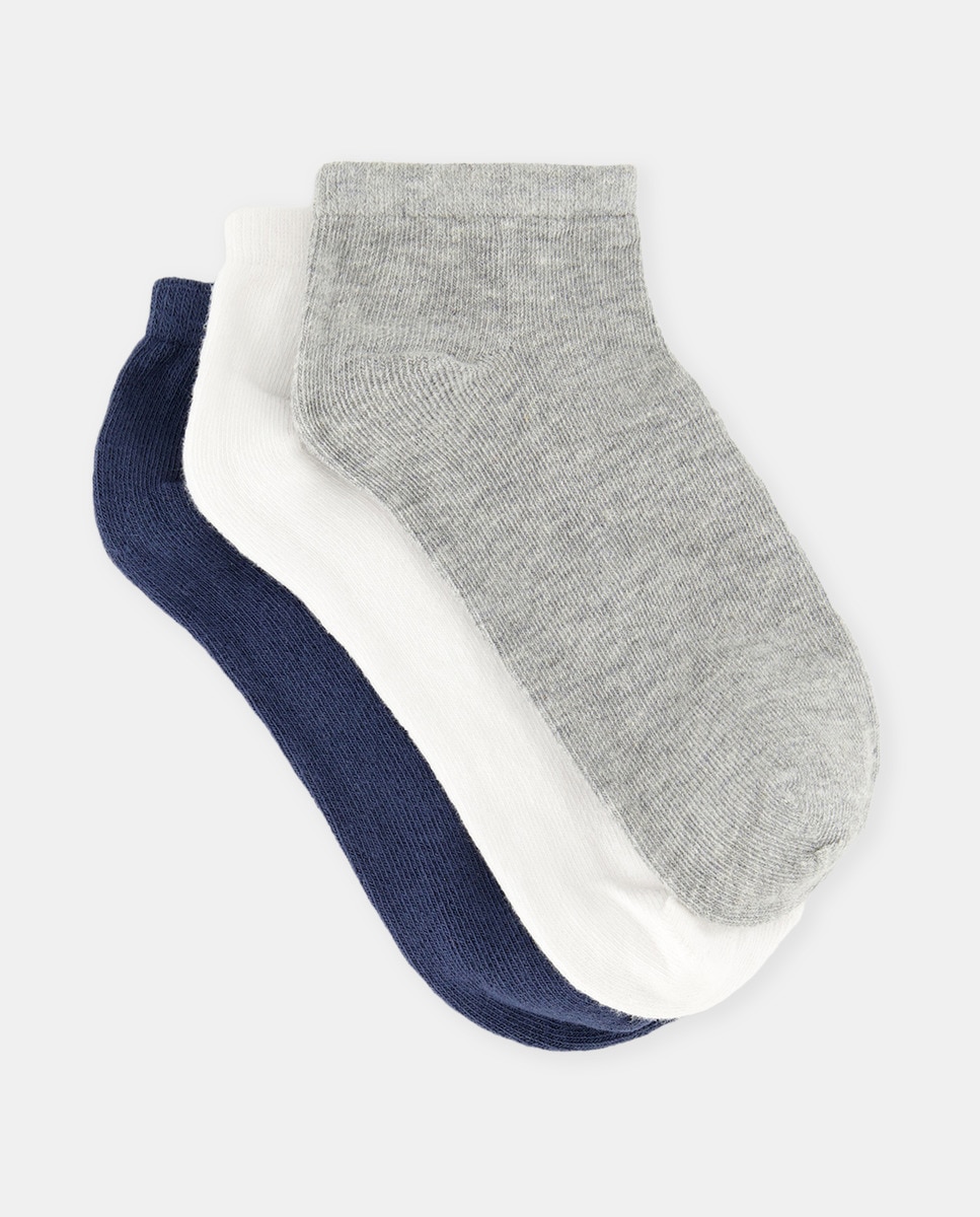 Pack 3 calcetines deporte gris infantil Gris-1