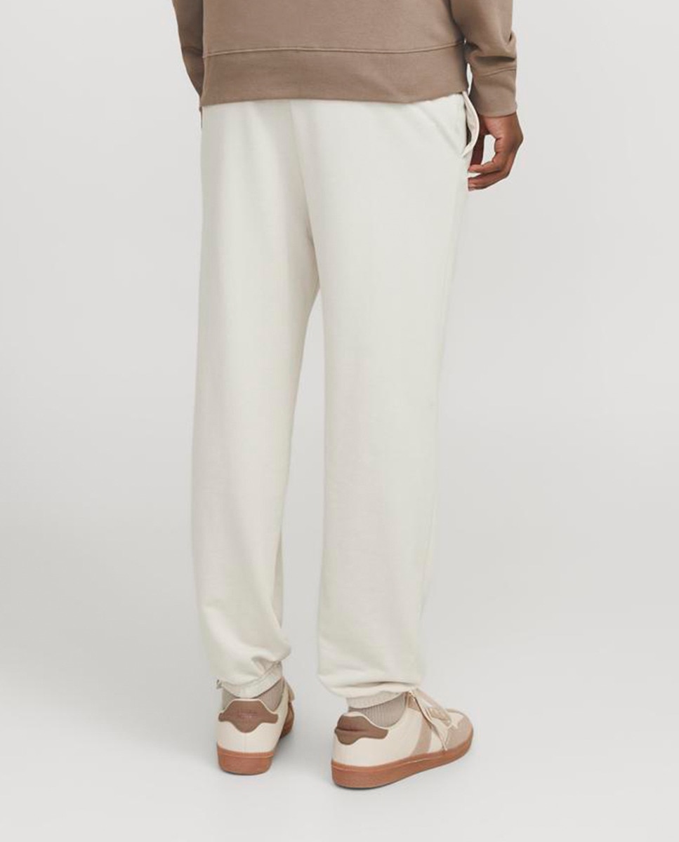 Joggers com Cós Elástico e Cordões Bege-3