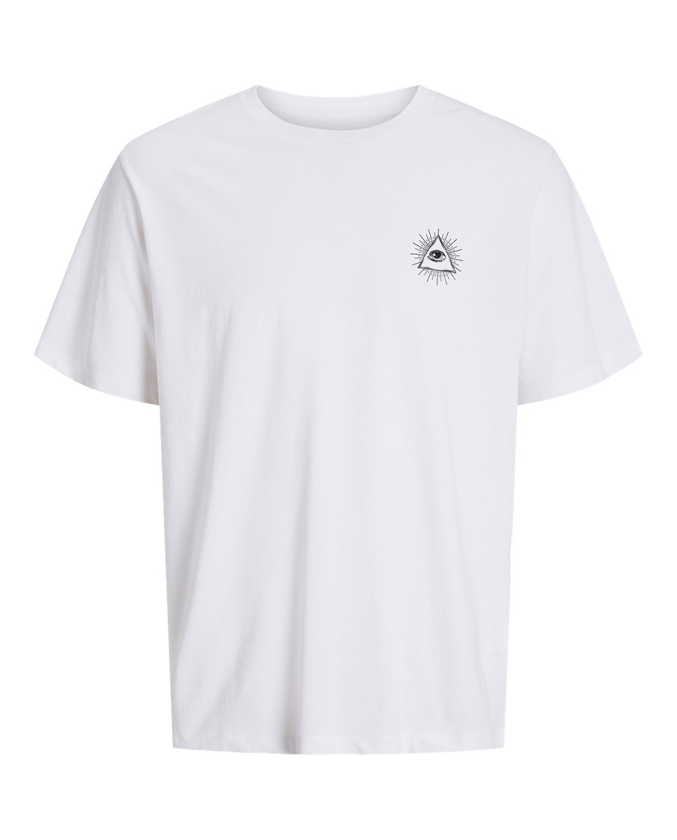 T-shirt de Manga Curta com Gola Redonda e Estampado Traseiro Branco-6