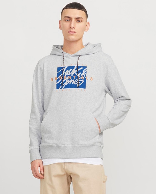 Imagen 0 de Sudadera de manga larga cuello redondo y logo frontal de hombre