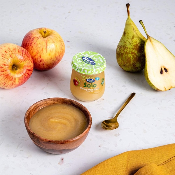 tarrito de pera y manzana 100% ecológico y sin gluten desde 4 meses envase 120 g