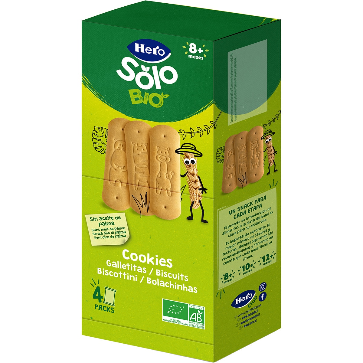Bio cookies ecológicas sin aceite de palma4 envases individuales desde 8 meses envase 160 g