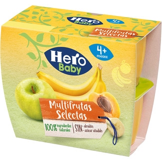 tarrinas de multifrutas selectas desde 4 meses pack 4 envases 100 g - Hero Solo