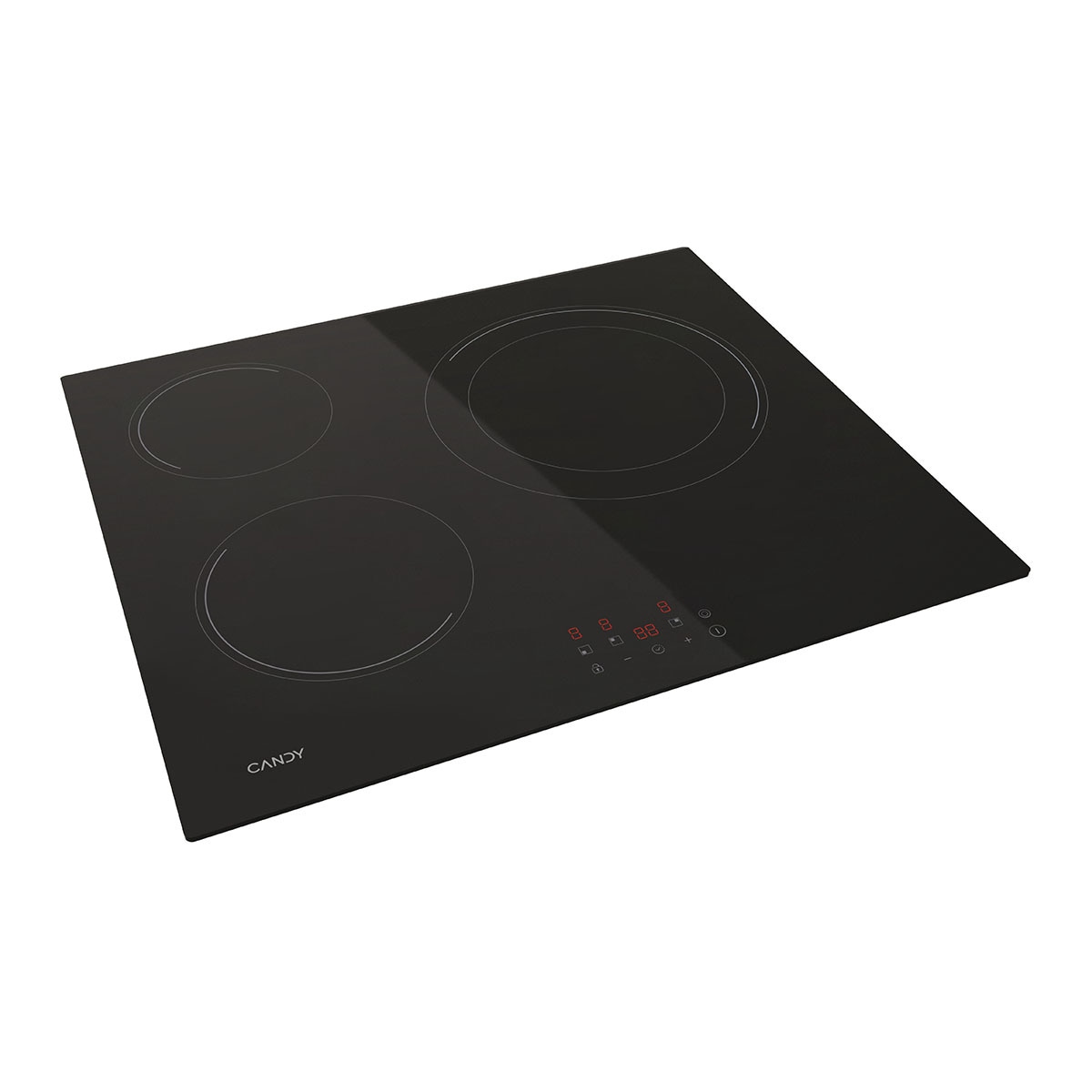 Placa Vitrocerámica Candy, 3 Zonas de Cocción con zona grande de 30 CM - CH63DCC Negro-3