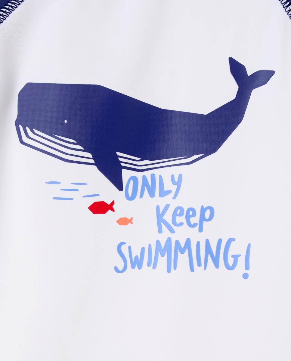 T-shirt UPF+50 com Baleias Azul-5