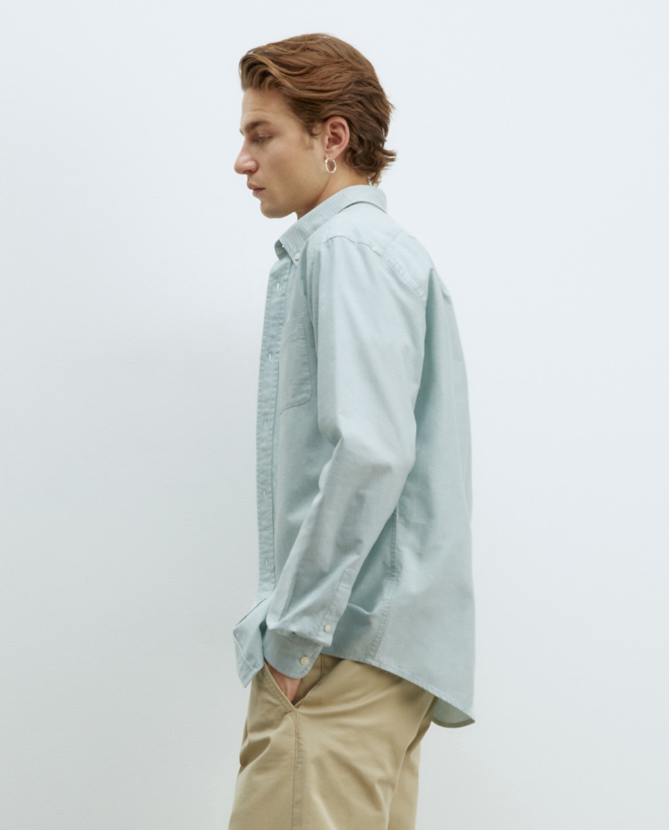 Camisa Regular Oxford Verde-2