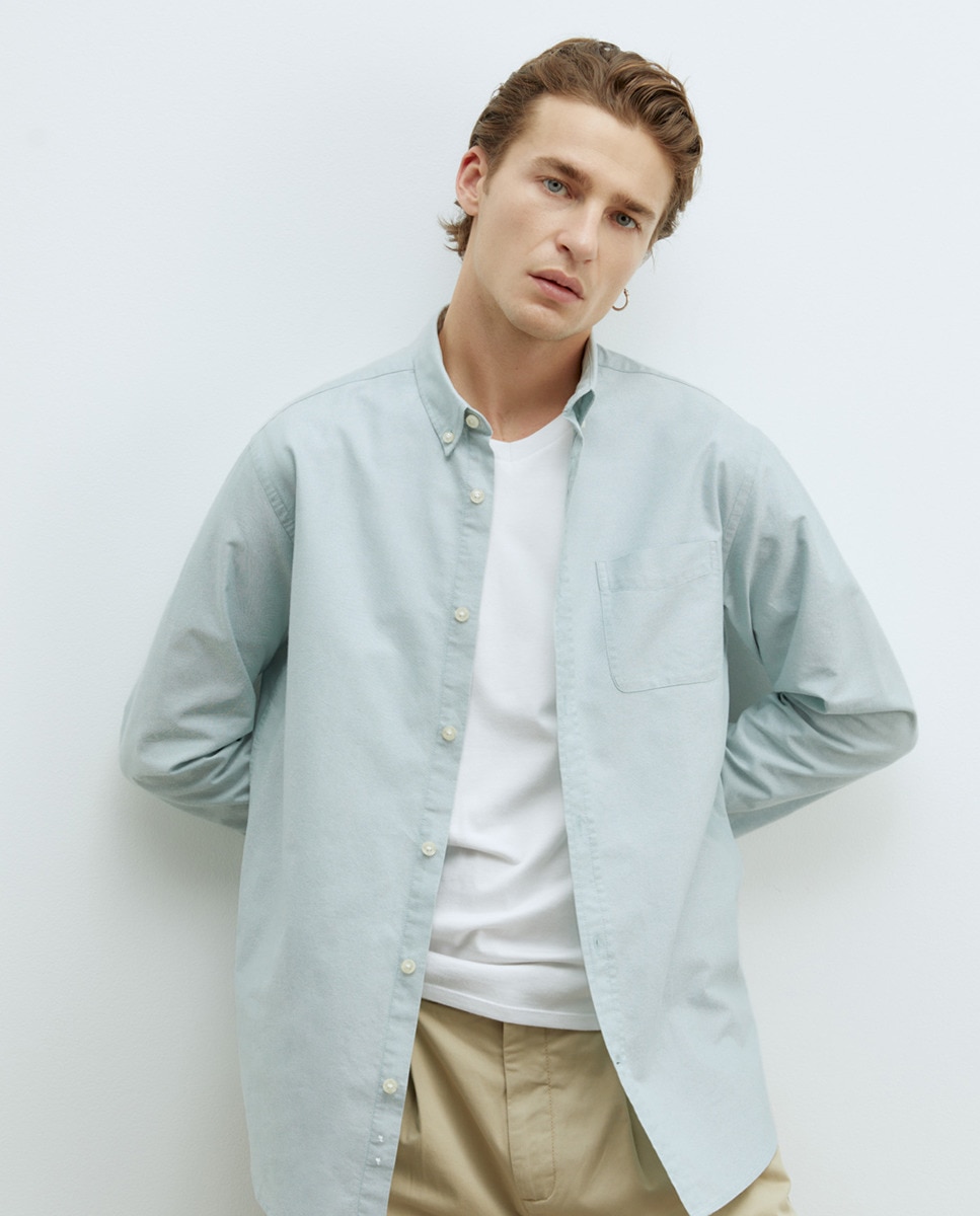 Camisa Regular Oxford Verde-1